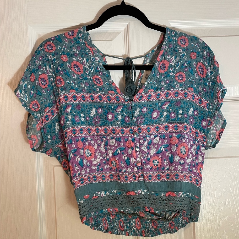 Blue Boheme Floral Blouse